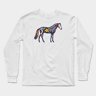 Colorful Day of the Dead Horse | Dia de los Muertos Animals Long Sleeve T-Shirt